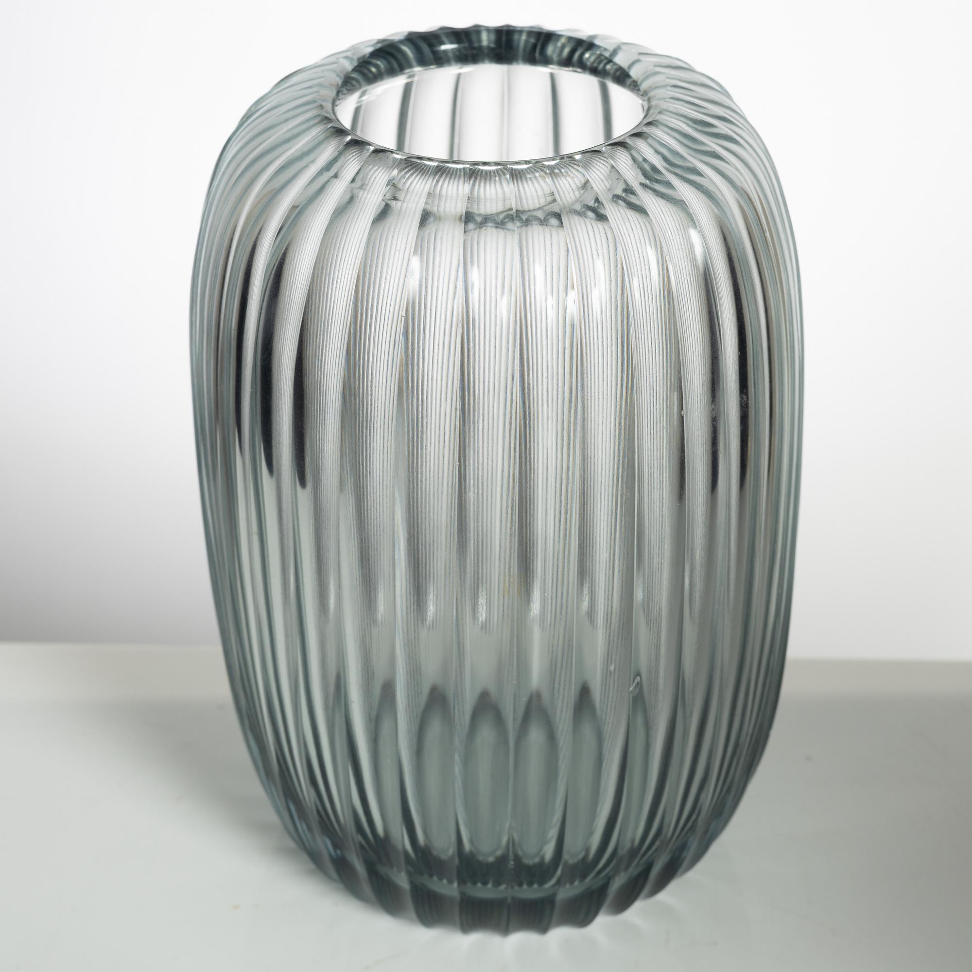Wilhelm Wagenfeld, a cut glass vase, Vereinigte Lausitzer Glaswerke, Weißwasser, circa 1937.