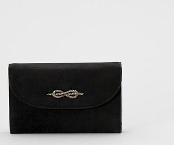 1392. A black suede make-up purse/bag by Gucci.