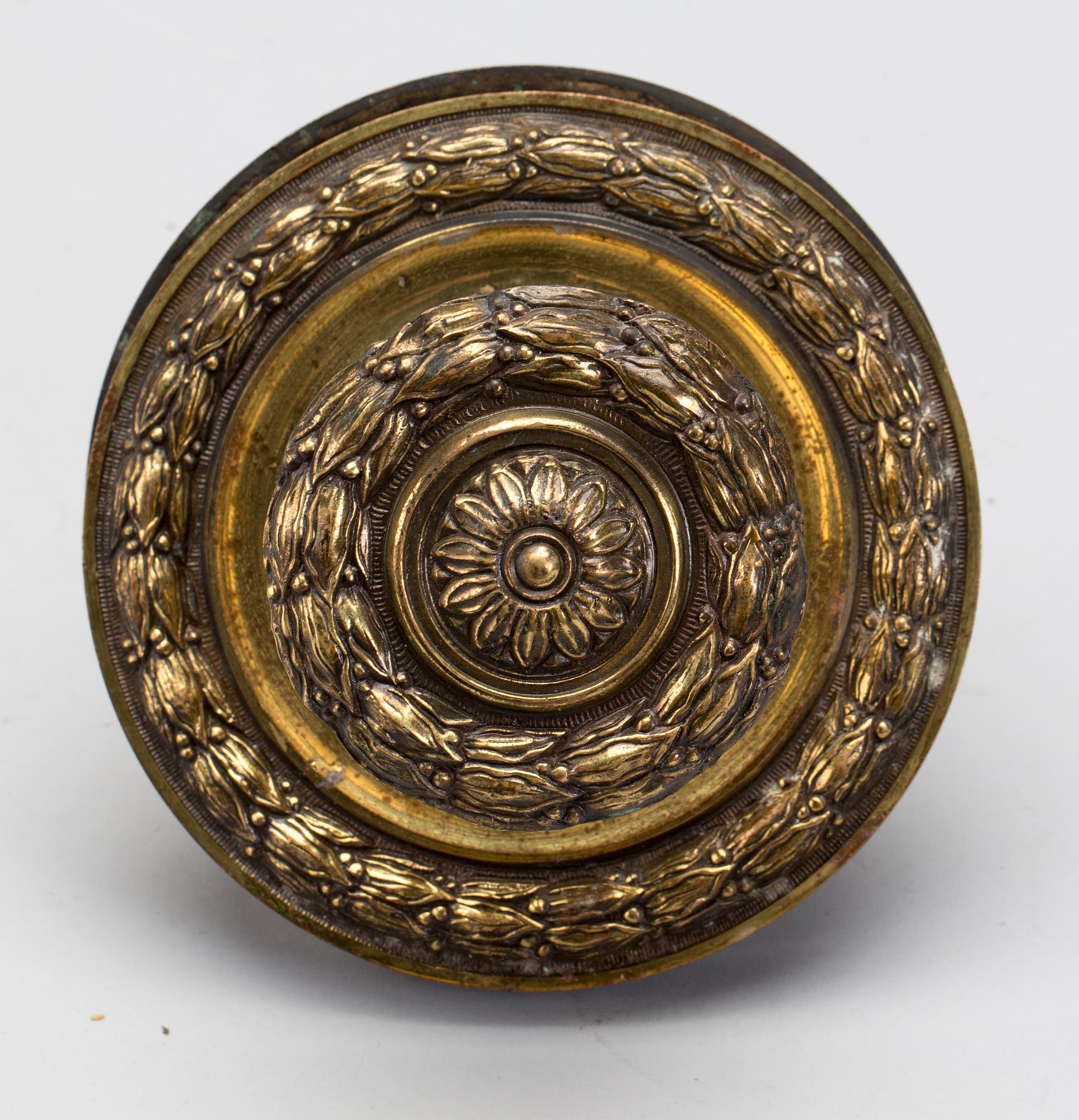 DÖRRHANDTAG, empire-stil, 1900-tal, mässing.