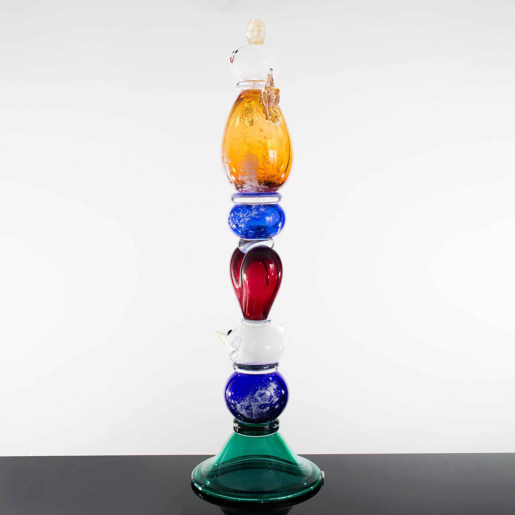 ANNA ÖRNBERG, skulptur, glas, Studioglas Strömbergshyttan, undertill signerad Anna Örnberg, märkt UNIK och daterad 2006.