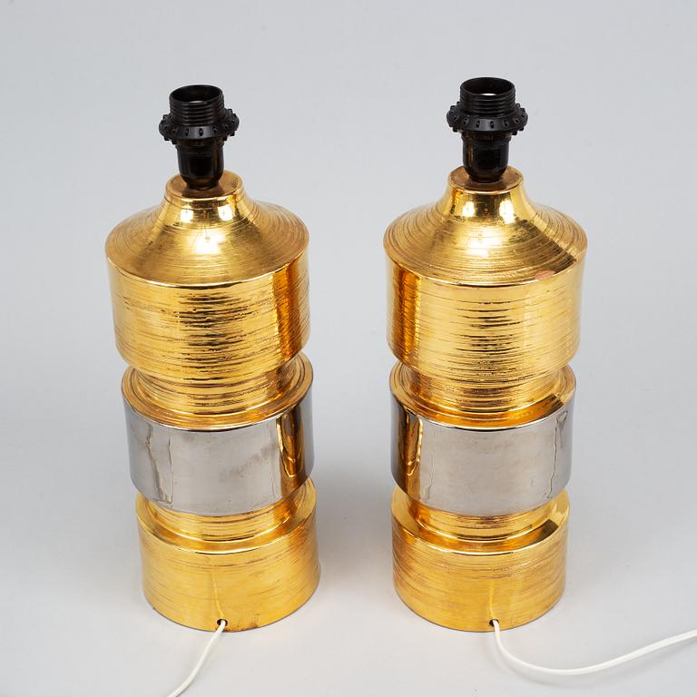 A pair of eartheware table lights Bitossi, Italy, 1960's-70's.