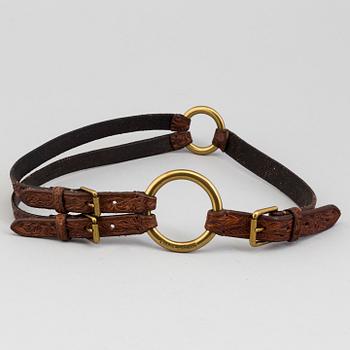 Two leather belts by Ralph Lauren.