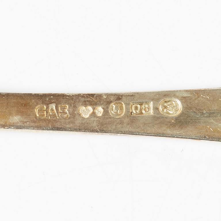 Jacob Ängman, kaffeskedar, 12 st, modell Rosenholm, GAB, Stockholm, 1938-40.