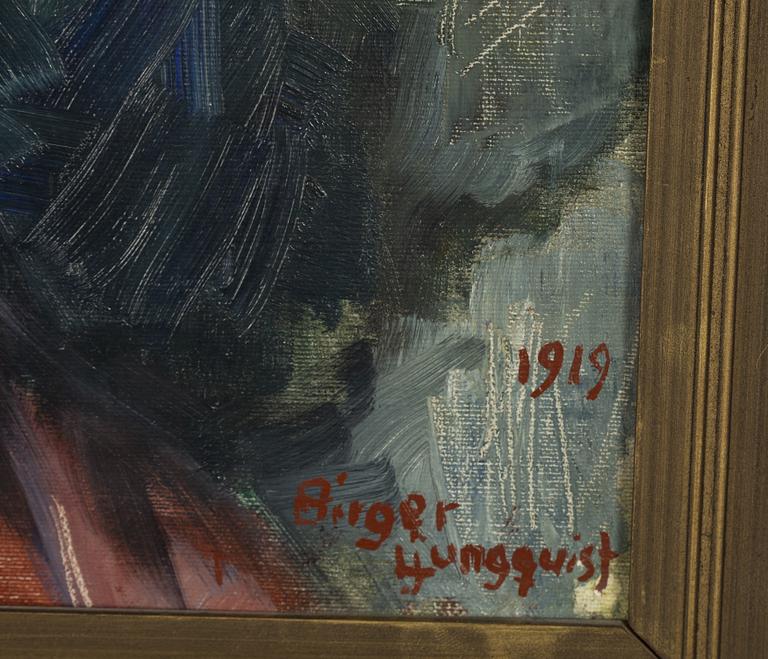 Birger Ljungquist, oil on canvas/papaer-panel, signed and dated 1919.