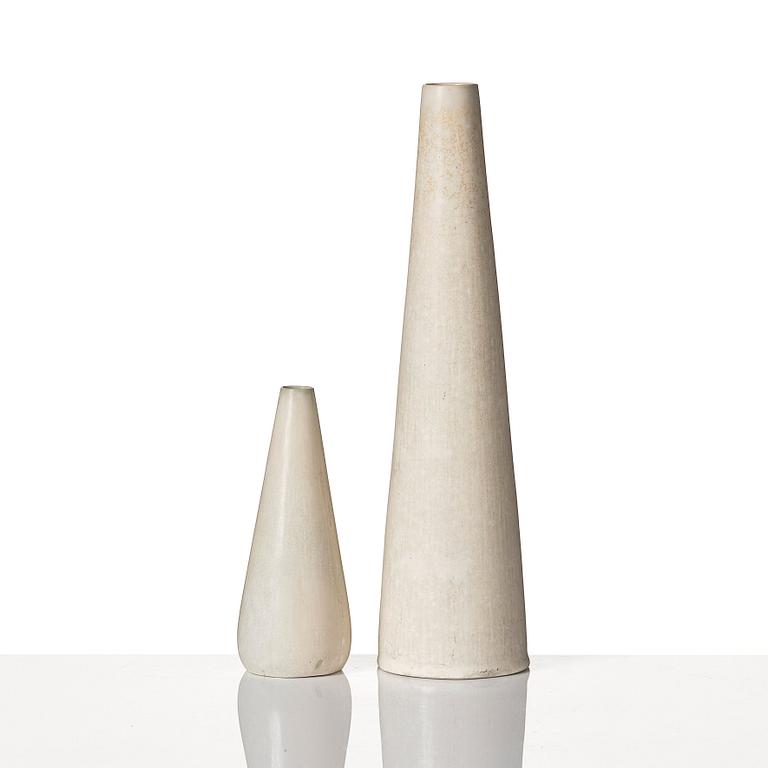 Carl-Harry Stålhane, a set of 9 stoneware vases, Rörstrand, Sweden 1950-60s.