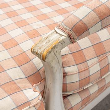 Karmstolar, ett par, gustaviansk stil, sk Gripsholmsfåtöljer. 1900-tal.