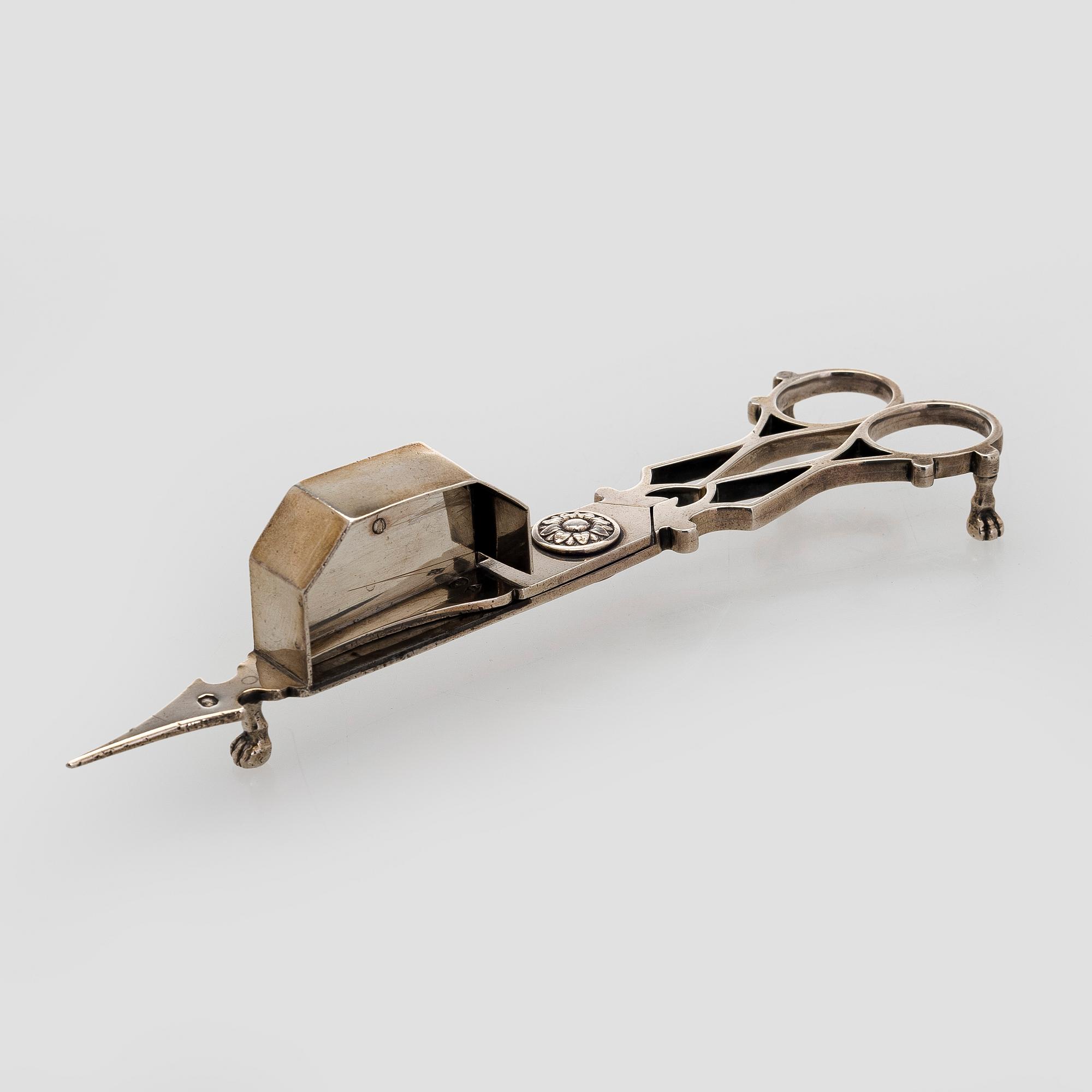 Silver candle snuffer scissors, France 1793/1794, and Paris mark 1809-19.