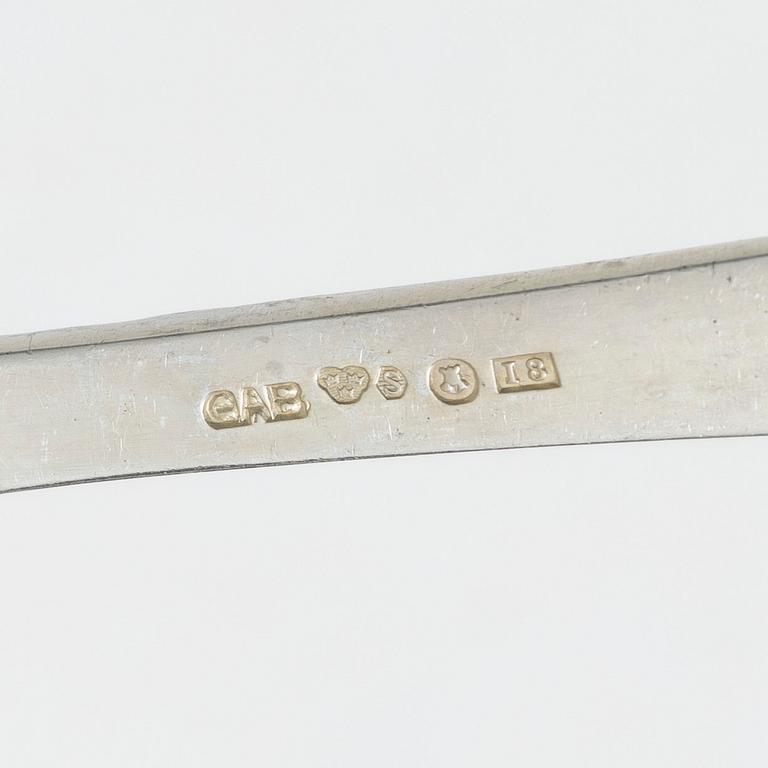 Jacob Ängman, A 24-piece silver fish flat ware set, "Rosenholm", Sweden, 1935-97.