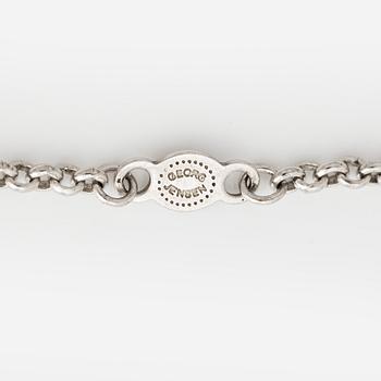 Georg Jensen, collier "Daisy", sterlingsilver med svart och vit emalj.