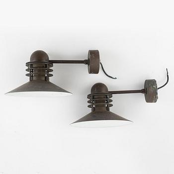 Alfred Homann & Ole Kjær, a pair of 'Nyhavn' wall lamps, Louis Poulsen, Denmark.