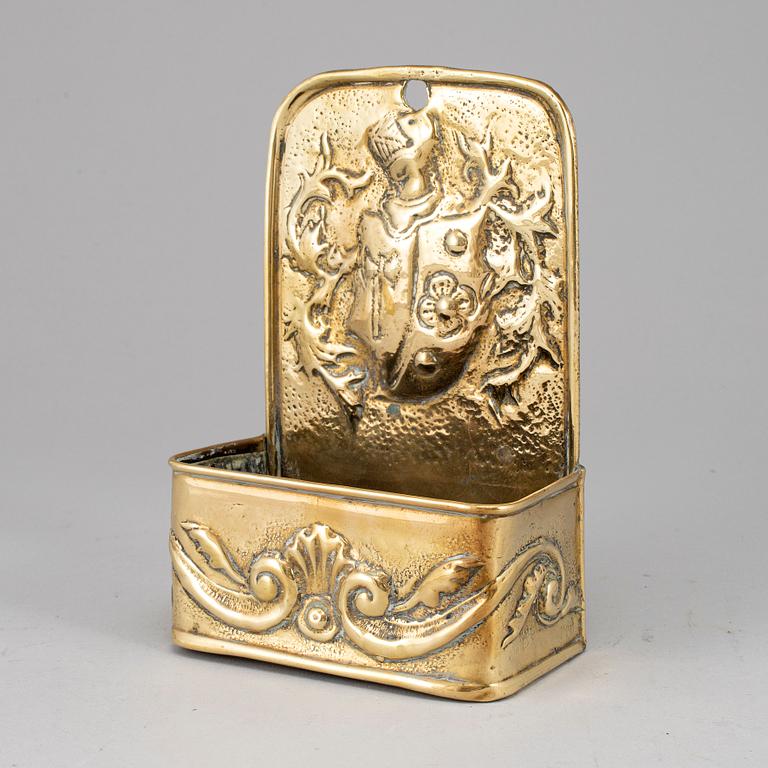 A 19th century brass wall box.