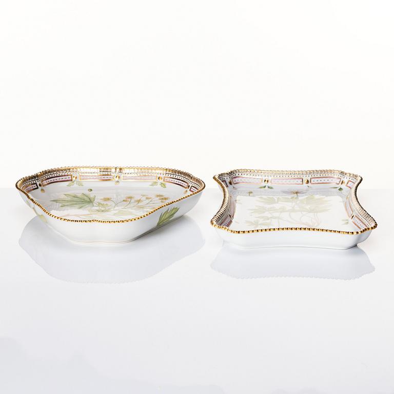 A set of two Royal Copenhagen, "Flora Danica" dishes, Denmark, 20th Century.