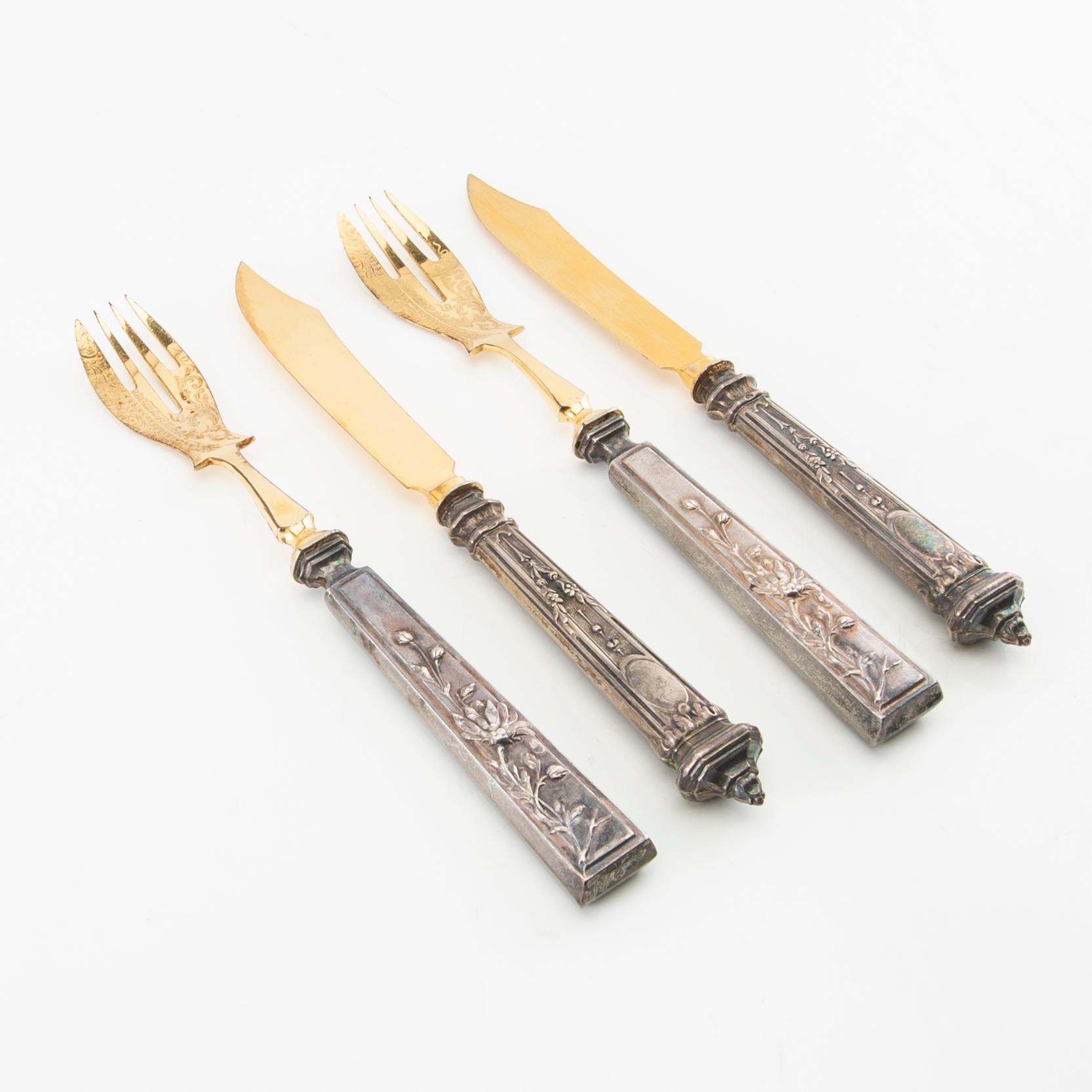 Fish cutlery silver 18 dlr, around the year 1900.