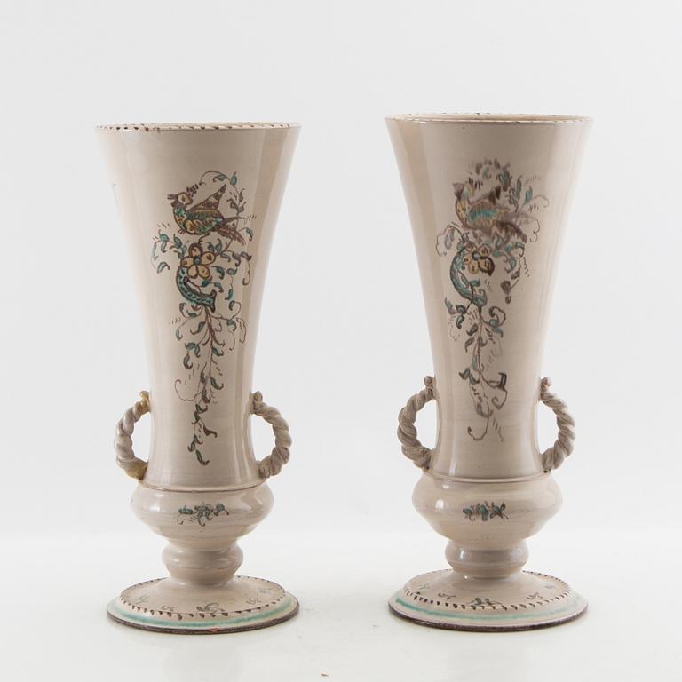 Vases a pair of Gabriel faience Gefle 1920s faience.