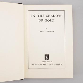 GRETA GARBOS BOK, "In the shadow of Gold", av Paul Studer, New York 1934. Med Garbos egenhändiga märkning.