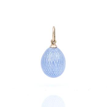 HÄNGE, emaljerat ägg. Silver samt 14K guld. Tot ca 5 gram.
