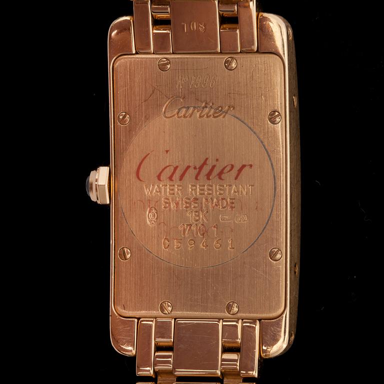 Cartier Tank Americaine. Gold. Quartz. 19 x 28 mm. 1990s.