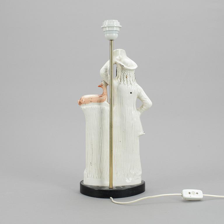 BORDSLAMPA/FIGURIN, keramik, Staffordshire, 18/1900-tal.