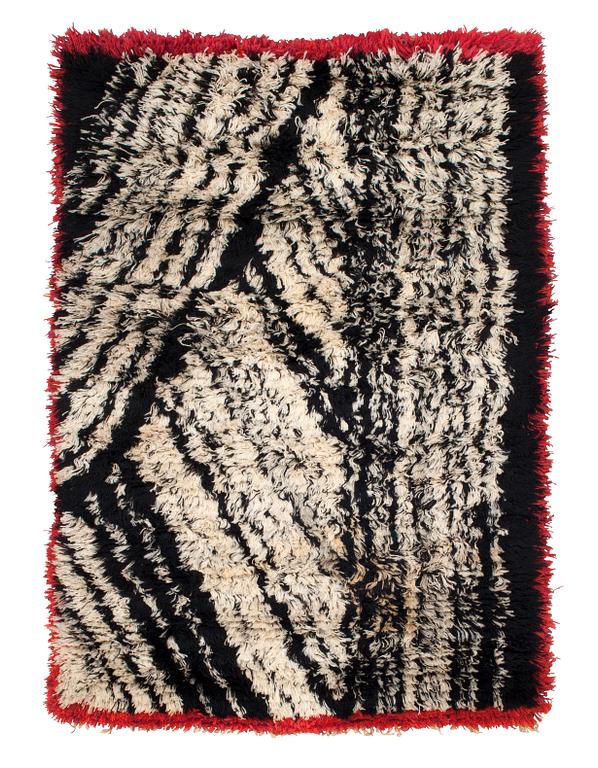 CARPET. "Zebra". Knotted pile. 172,5 x 115,5 cm. Viola Gråsten, NK Textilkammare.