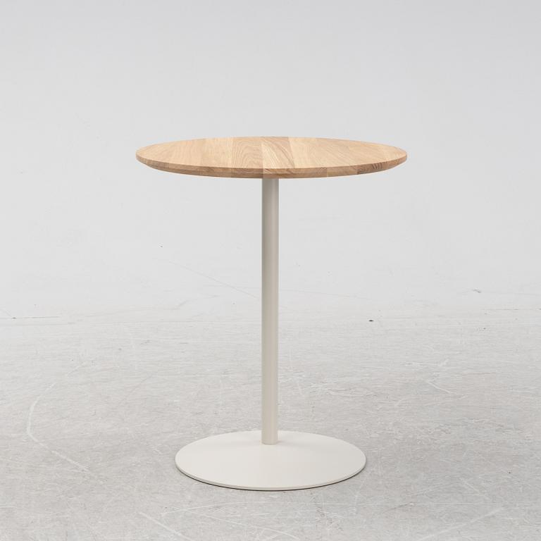 A contemporary 'Pillar' oak and steel side table by Michael H Nielsen for Bolia.