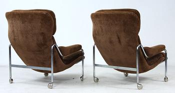 FÅTÖLJER, ett par, 1960/1970-tal.