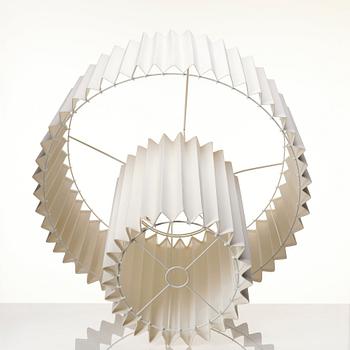 FOLKFORM, "L árt Plisse no 2", Form study in white, a table / floor lamp, Studio Folkform, 2022.