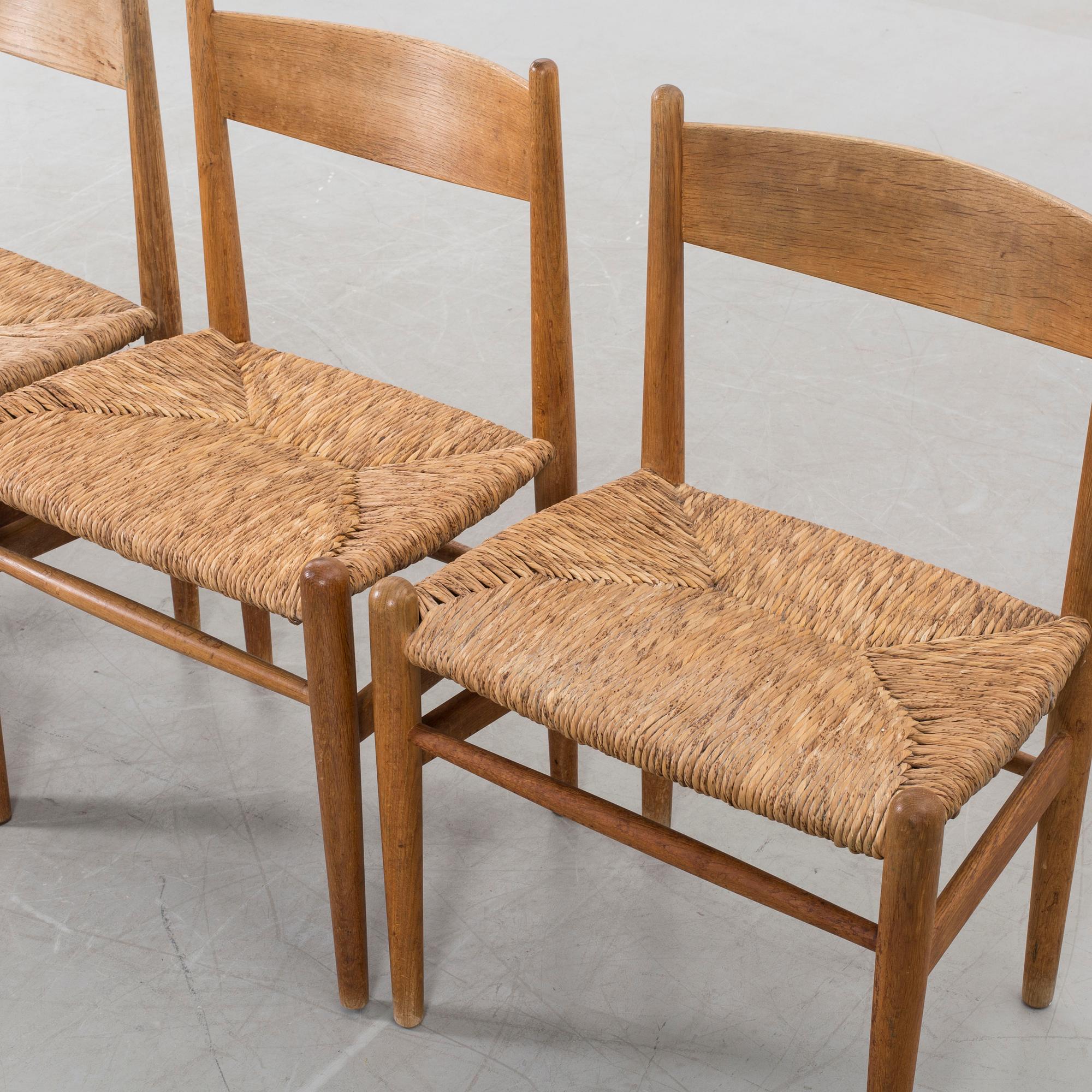 FOUR CHAIRS, "CH 36", Hans J Wegner, Denmark, 20th century 2nd half.