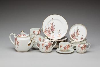 TESERVIS, porslin, 19 delar, Koshida, Kyoto, Japan, 1900-tal.