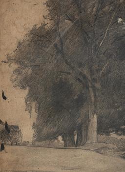 Carl Fredrik Hill, Nude study/Landscape.