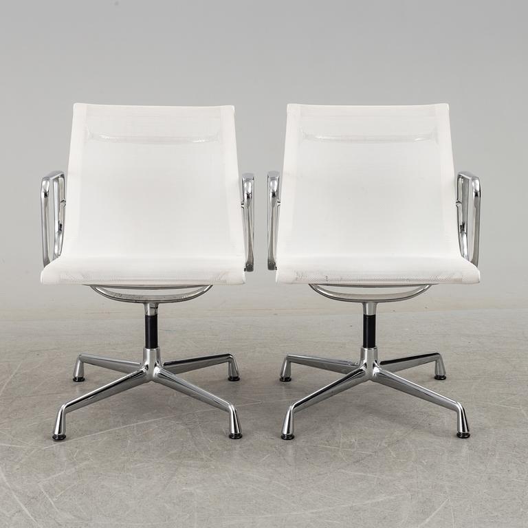 A pair of 'EA 108' desk chairs by Charles & Ray Eames for Vitra.