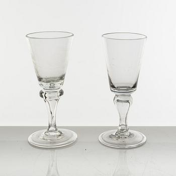 Two glasses, probably Swedish, 18th century.