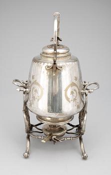 TEKÖK / SAMOVAR, nysilver, CR Carlström, rokokostil, omkring 1900.