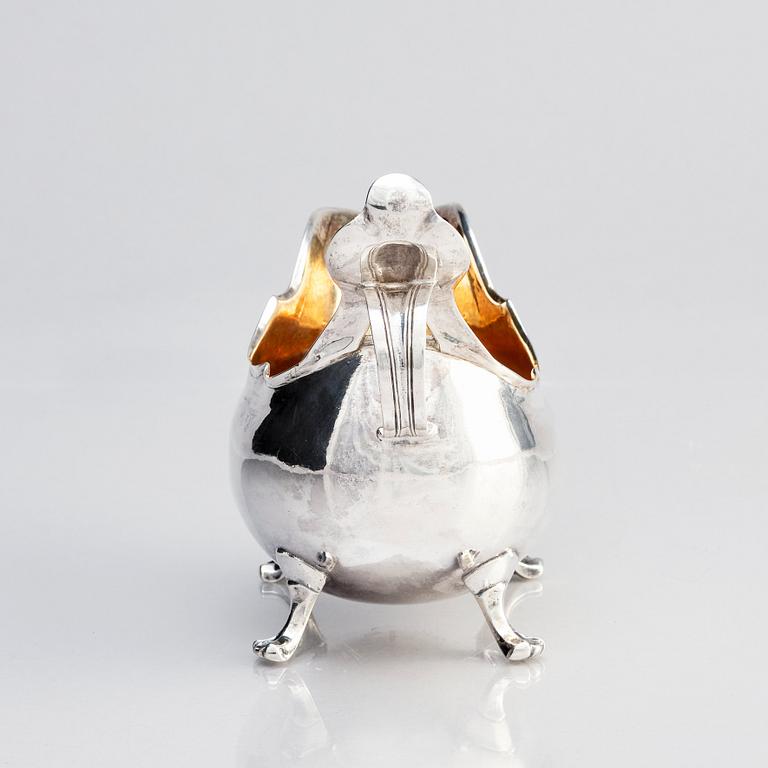 A Swedish 18th century parcel-gilt cream-jug, Pehr Zethelius, Stockholm 1777.