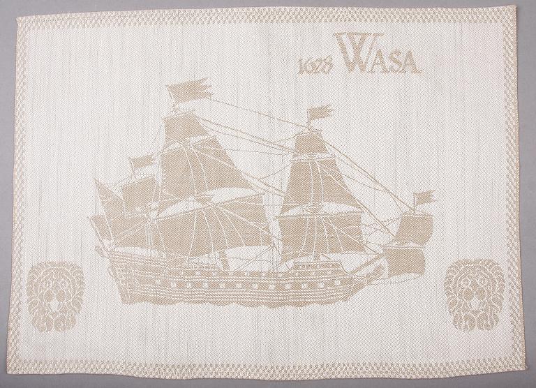 BORDSTABLETTER, textil 6 st bla design Astrid Sampe.