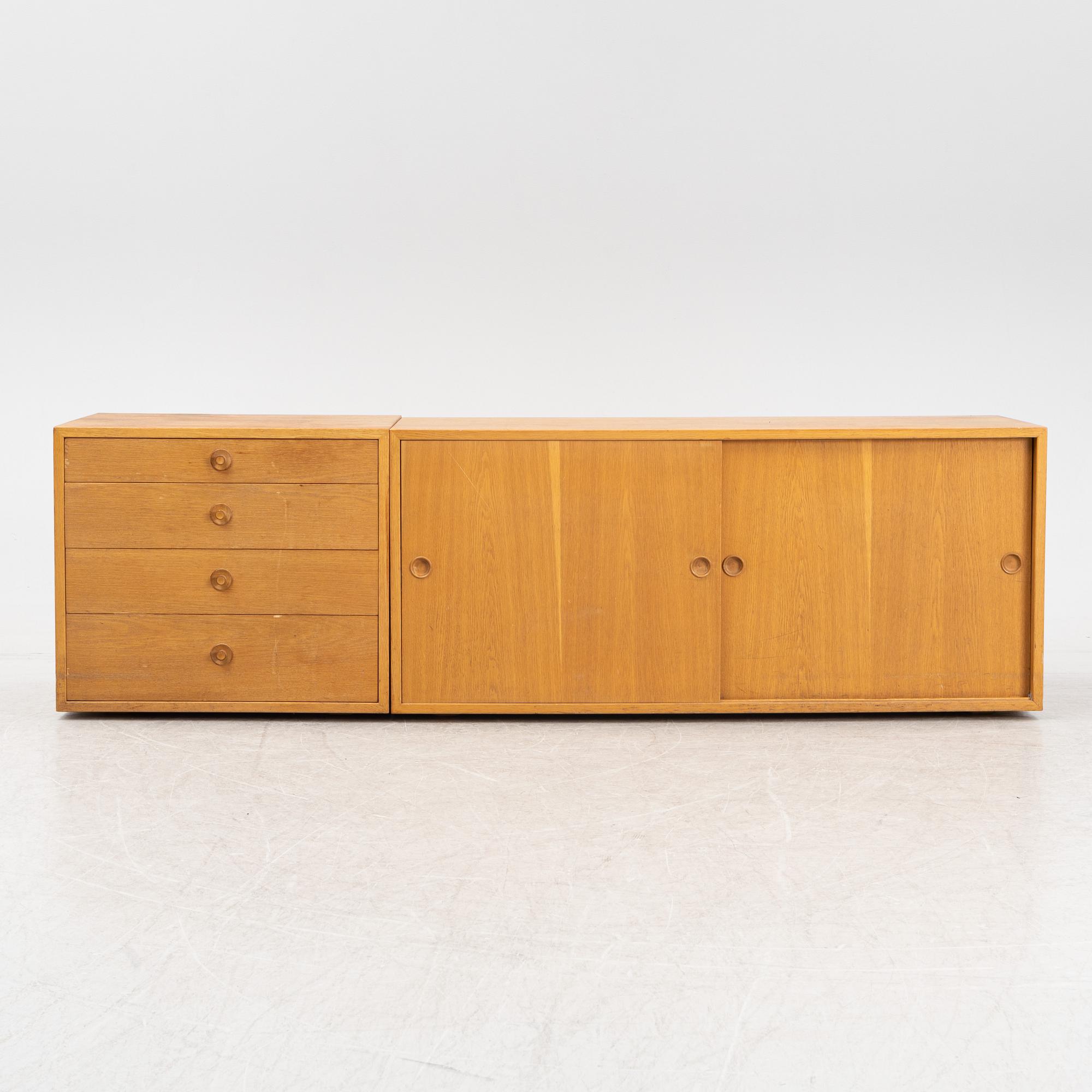 Børge Mogensen, a sideboard module and one chesst of drawers from Karl Andersson & Söner, 1950's/60's.