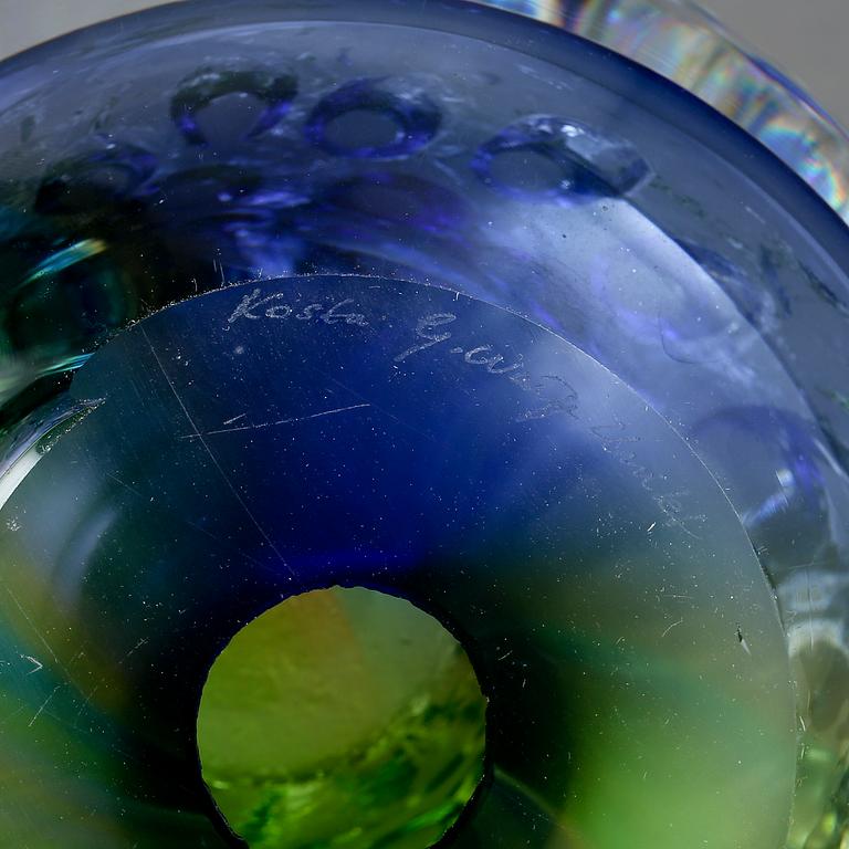 LJUSSTAKE, glas, Göran Wärf, Kosta, 1970-tal. Unik.