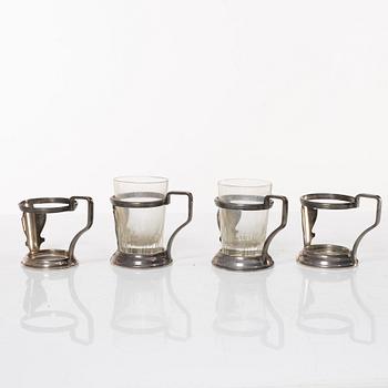 Gio Ponti, teservis, 6 delar, Athur Krupp Berndorfer Metallwarenfabrik, Österrike/Milano, 1930/40-tal.