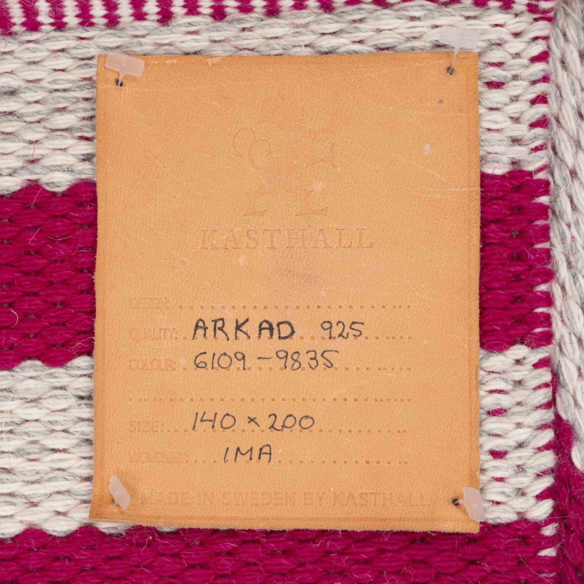 Gunilla Lagerhem Ullberg, a flat weave carpet, 'Arkad 925', Kasthall, Sweden, c. 200 x 140 cm.