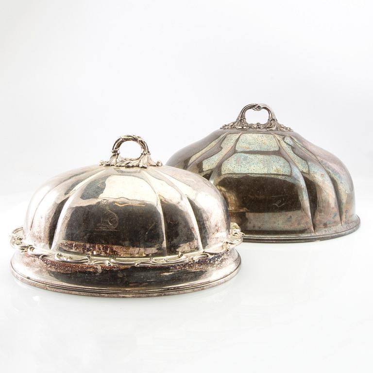 Steak domes 2 pcs England early 20th century silver plate.