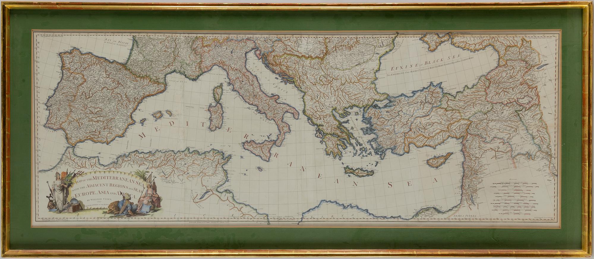 MAP/ENGRAVING, after William Faden, 19/20th Century.