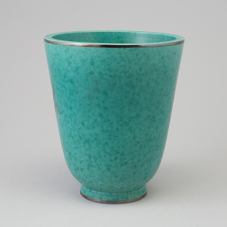 WILHELM KÅGE, a stoneware 'Argenta' vase from Gustavsberg, 1930's/40's.