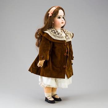 A Tete Jumeau bisque headed doll, France, late 19th century.