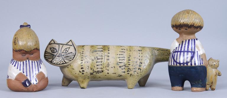 FIGURINER, 3 st, stengods, Lisa Larson, Gustavsberg.