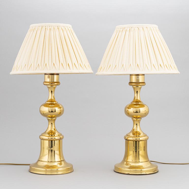 Bordslampor, ett par, 1900-talets andra hälft.