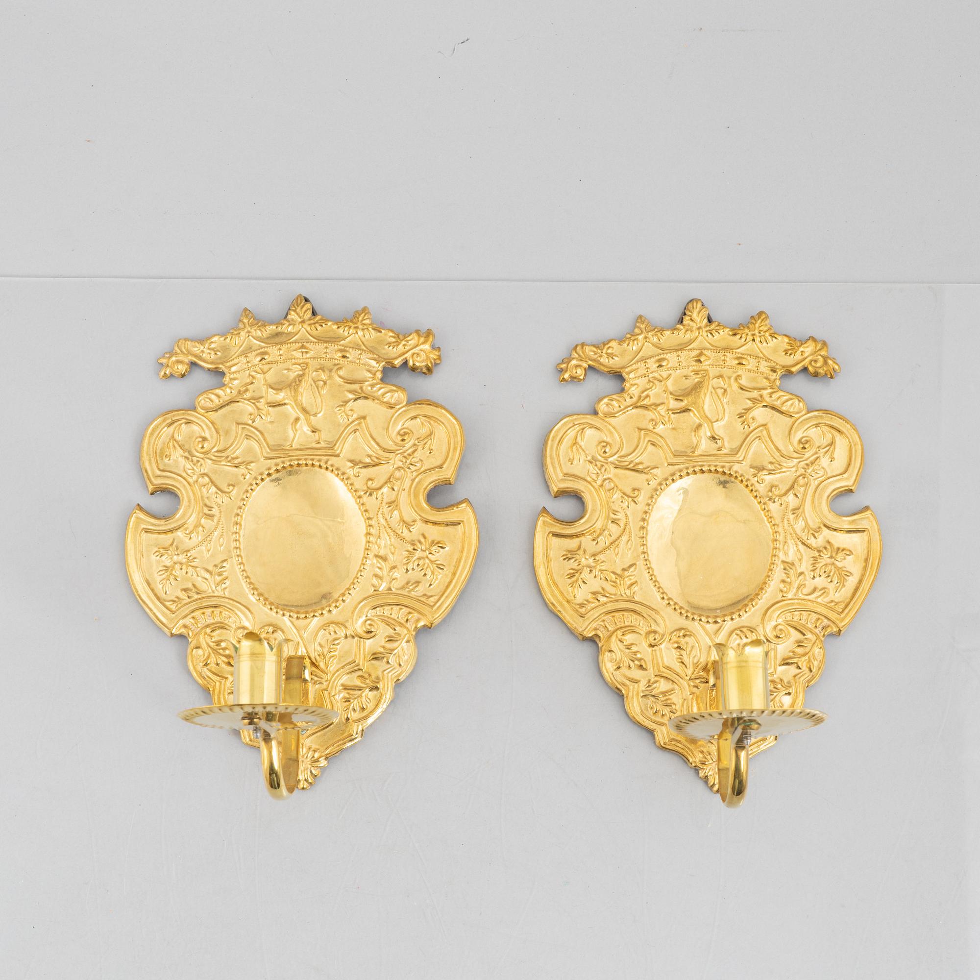 A pair of wall sconces, late 19th century.