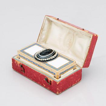 A jewelled gold and enamel box, Otto Keibel, St Petersburg 1799, Empire.