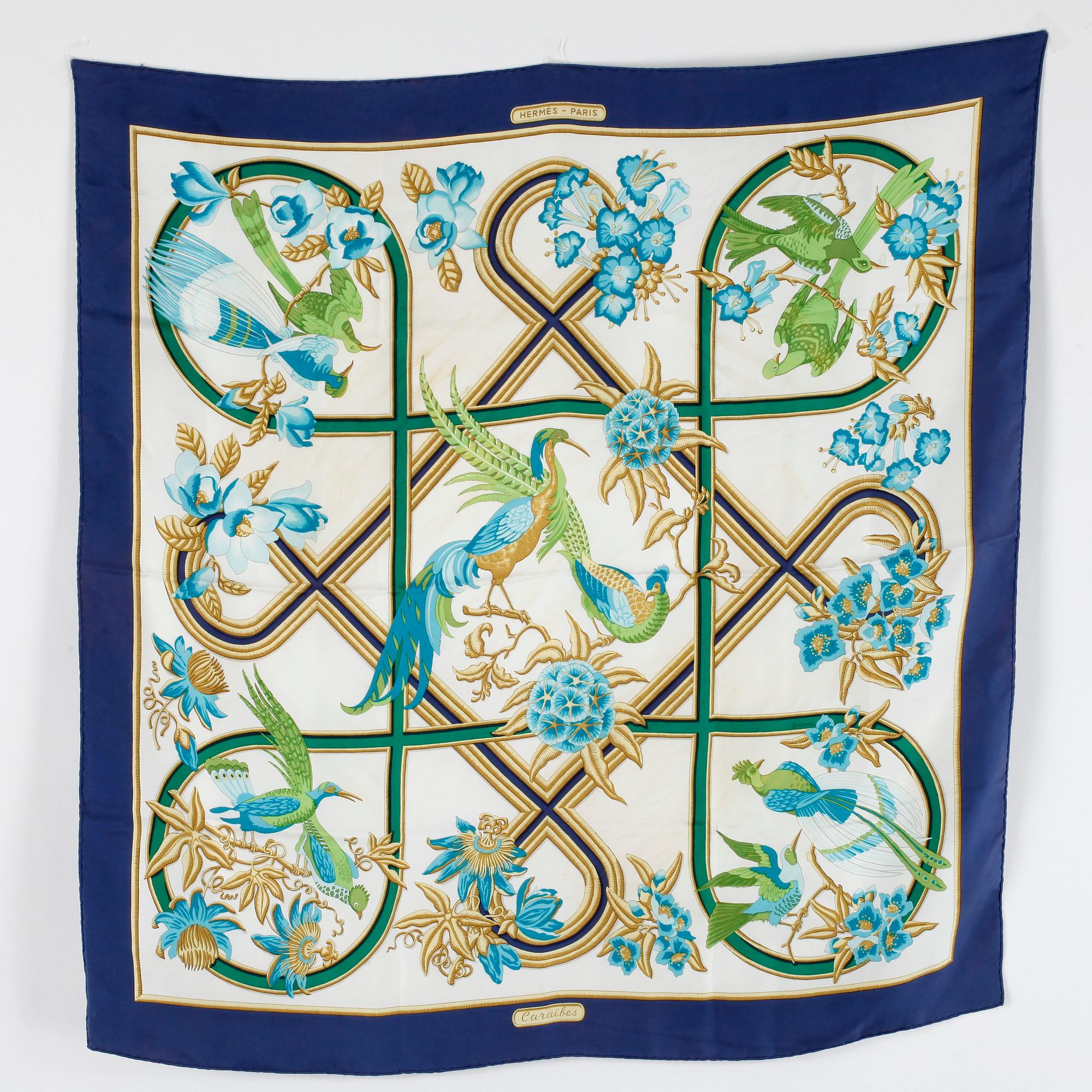 SCARF, siden, "Caraïbes", Christiane Vauzelles, Hermès.