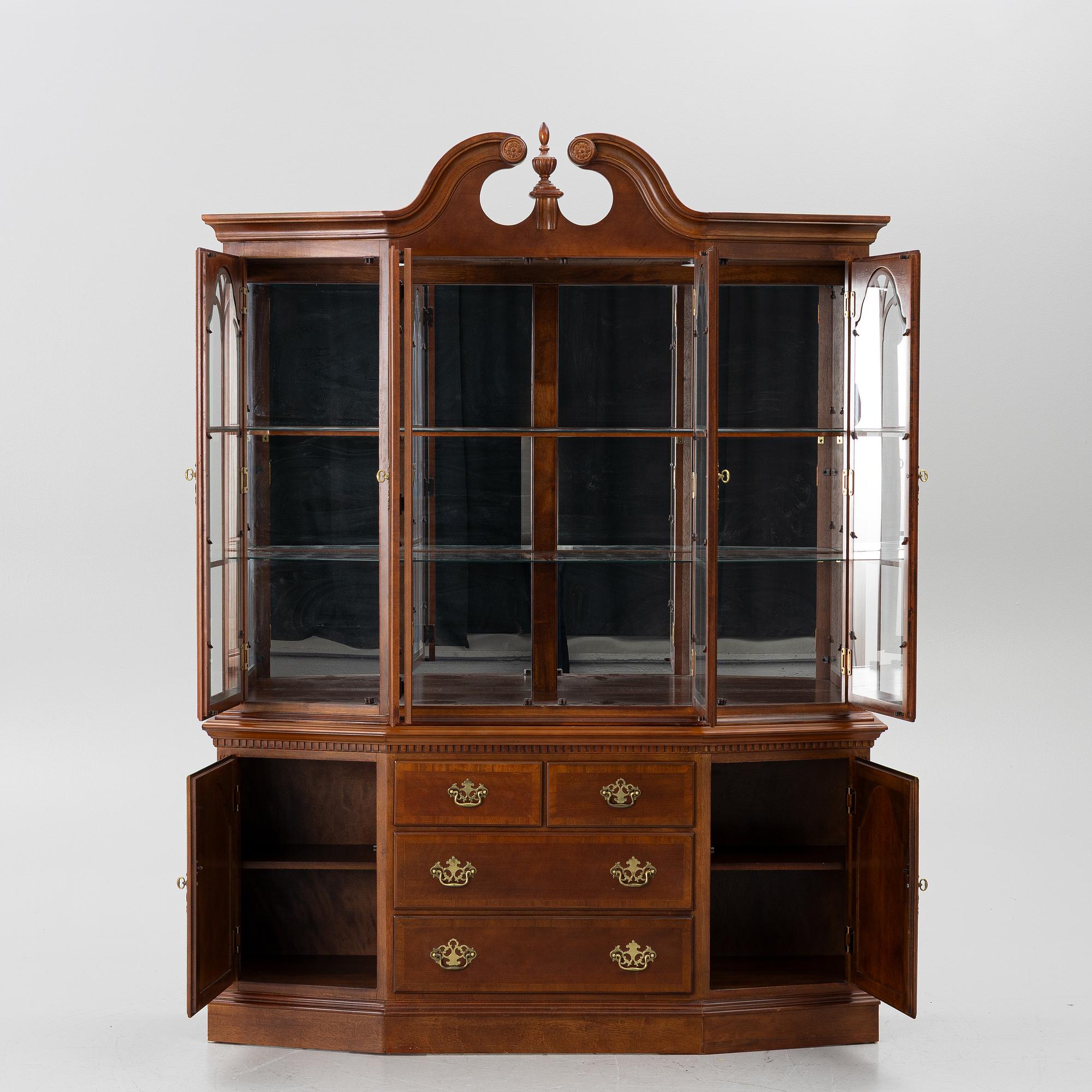 A Rococo style display cabinet, late 20th Century.
