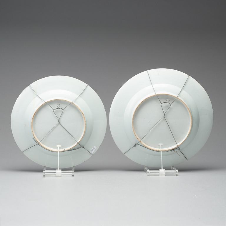A set of four blue and white dishes, Qing dynasty, Qianlong (1736-95).
