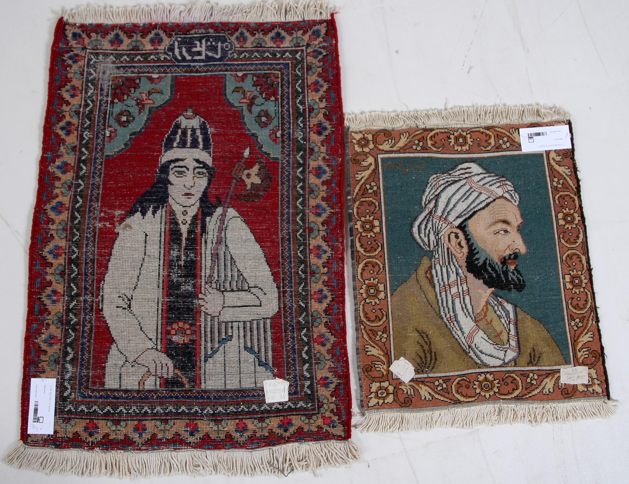 MATTOR, 2 st, orientaliska, sign. 57 x 48 resp 90 x 63.